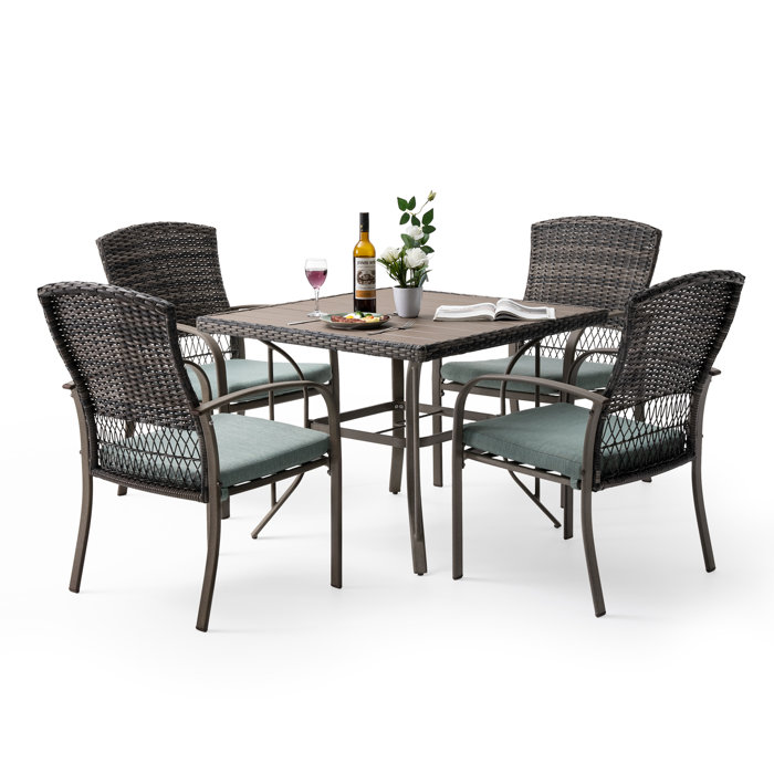 Wildon Home® Wabbaseka Square 4 Person Outdoor Dining Set with